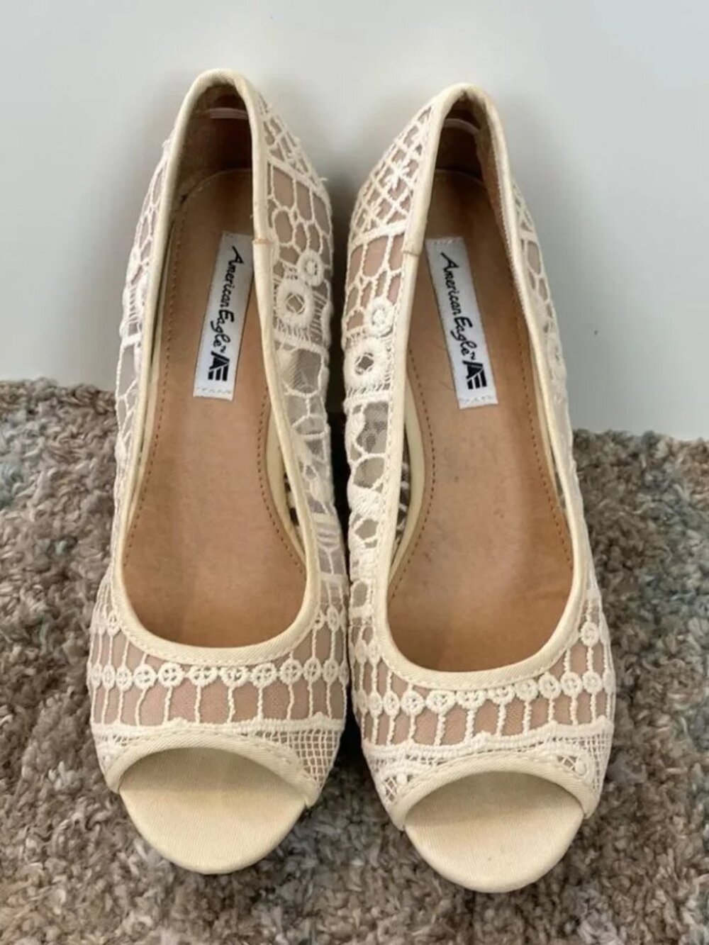 American Eagle Crochet 4 Inch Wedges Womens Size 6 A498